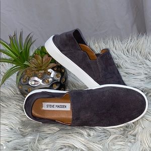 Steve Madden Grey Suede Slip-On Sneakers